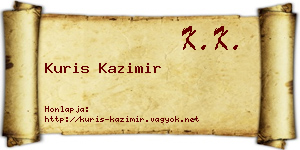 Kuris Kazimir névjegykártya